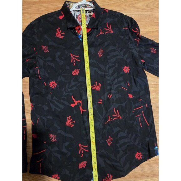 Au Noir Long Sleeves Shirft Black and Red Size 4/L Pre-Owned - Picture 5 of 8